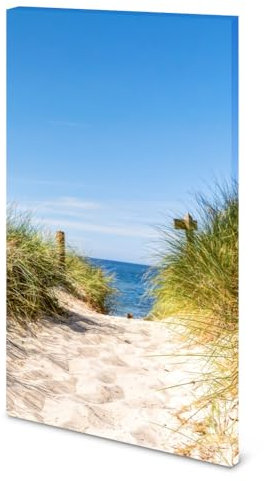 Magnettafel Pinnwand Bild Natur Düne Weg Strand gekantet Größe 60 x 120 cm