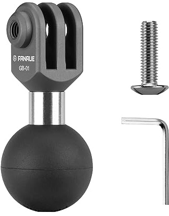 FANAUE Adaptador Cabeza de Bola de 1 Pulgada Compatible con RAM Mount tamaño B Brazo de Doble Enchufe para Soporte para Celular de Moto y Soporte para cámara de acción insta360