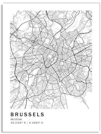 Leinwanddruck Lissabon, Paris, London, Madrid, Stadtplan Der Welt, Nordisches Poster Und Druck, Wandkunst, Leinwandgemälde Für Wohnzimmer, Dekoration, Geschenk, 60 X 90 Cm, Ohne Rahmen