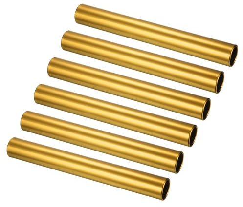 PATIKIL Aluminum Relay Batons, 6 Pcs Field Track Relay Events Baton for Race Gym Track and Field Equipment Class Games Outdoor Sports Running Practice, Gold
