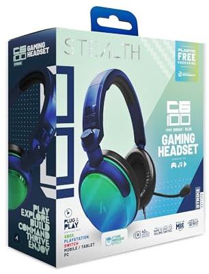 STEALTH C6-100 Gaming Headset STRIKE - Green & Blue, Multiplatform Compatible with Xbox, PS, Switch, PC, Mobile and Tablet