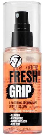 W7 Fresh Grip Soothing Setting Spray - Hydrating Bi-Phase Formula with Hyaluronic Acid & Vitamin E for Long-Lasting Makeup Hold, 100ml