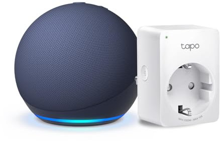 Echo Dot (5.ª generación) | Azul marino + Tapo P100MA - Matter Mini Enchufe Inteligente, compatible con Alexa - Kit de inicio de Hogar digital