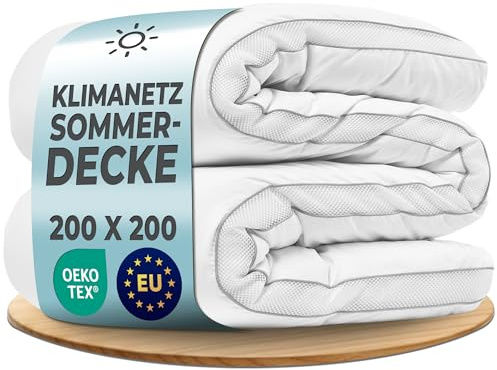 LILENO HOME Sommerdecke 200x200 cm [1er Set] mit CoolComfort Klimanetz | extra weiche Bettdecke 200x200 cm - perfekt als leichte Sommer Decke - waschbar bis 95°C