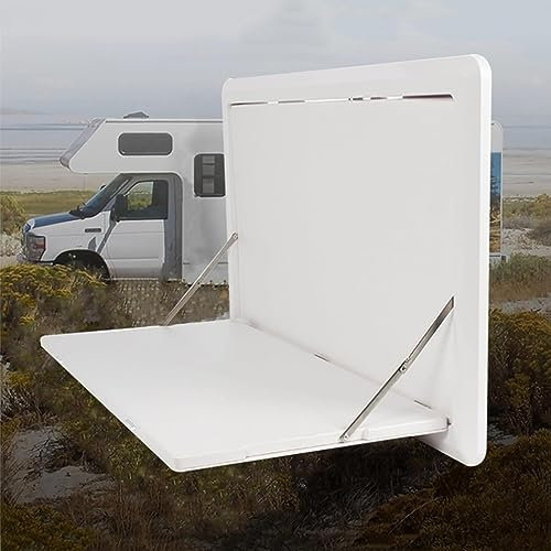Klappbarer Außentisch für Wohnmobile, Hängende Klapptische für die Wand, Esstisch für Wohnmobile, 80 cm L x 45 cm B, 25 kg belastbar, für Wohnmobil, Wohnwagen (mit Licht) (Farbe: mit Licht)