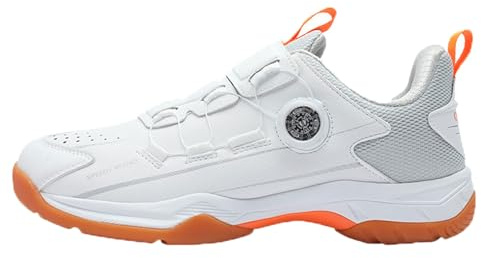 Leichtrit Tischtennis Schuhe Herren,Badminton Schuhe,Tennis Schuhe MäNner,Tennis Hallenschuhe Herren,rutschfeste,DäMpfung,Atmungsaktives,Komfort,DäMpfung,Für Badminton,Tischtennis,Volleyball,Weiß