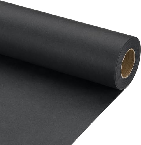 PATIKIL Geschenkpapier, 38cm x 12.7m 70 GSM Geschenkpapier Rolle Geschenkpapier Einfarbig Packpapier Wrapping Paper für Poster Pinnwand Geschenkverpackung, Schwarz