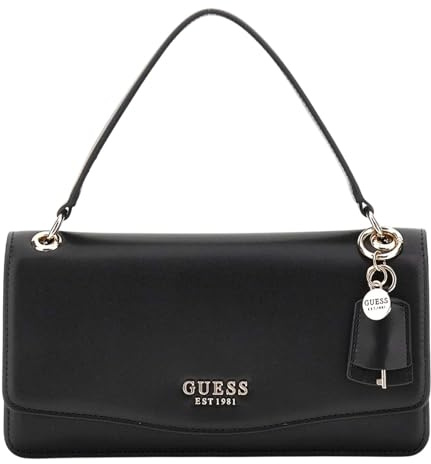 GUESS Eco Evaine Top Handle Flap Bag Black