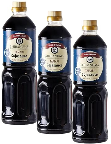Shibanuma Salsa de soja tamari sin gluten (Tamari Shoyu), 1 L (Paquete de 3)