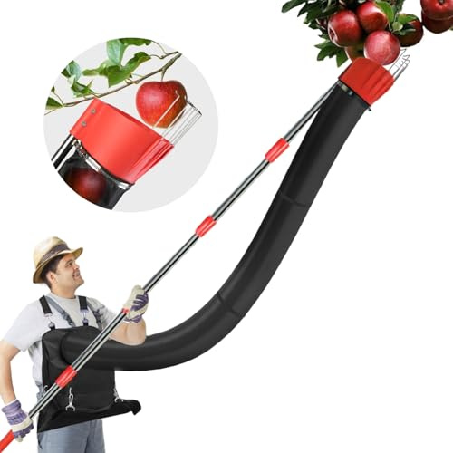 iMounTEK Fruit Picker Head Basket 13.43FT High Reach Fruit Picker Pole with Harvest Bag Heavy Duty Fruit Picking Tool with Basket Funnels Collection Bag for Mango Avocado Lemon Apples Pears