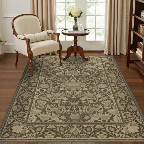 BEIMO 160x230CM Area Rugs for Bedroom,Vintage Boho Carpets for Living Room Non Slip Machine Washable Rug Short Low Pile Rug for Kitchen Dining, Hallway, Office-Navy Blue