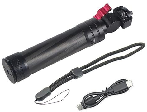 Fazvncv Selfie Stick in alluminio con alimentatore mobile di ricarica per action camera e gimbal mobile batteria staccabile