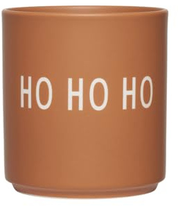 Design Letters Lieblingsbecher Brown HO HO Weihnachtstasse | Weihnachtsgeschenke für Frauen & Männer | Weihnachtsdeko, Tischdeko | Porzellan Kaffeebecher | Tasse mit Spruch 250 Ml