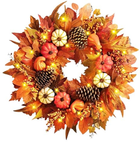 Türkranz Herbst Haustür Naturmaterialien, Herbstkränze Outdoor, Kleine Dekoherbstkränze, Erntedankfest Deko Draußen, Herbsts Deko Wiederverwendbar,Aufhängen Für Haustür Kamin Wanddeko