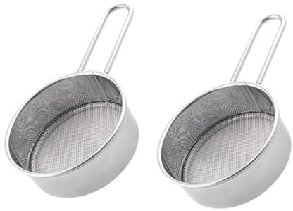 Gatuida 2 pezzi Setaccio Farina in Acciaio Inossidabile con Rete Fina Filtro Sottile per Cucina e Dolci Maneggevole e Resistente per Setacciare Farina Zucchero a Velo e Ingredienti da