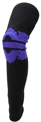 BULLSPANN Rodillera, Manga De Compresión Unisex, Deportiva, Protección Para Correr, Fútbol negro púrpura deportiva extendida M