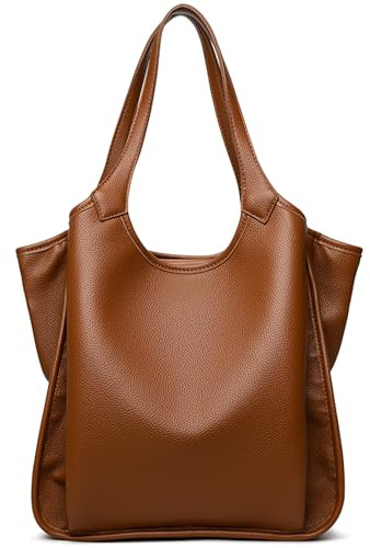 Myhozee Shopper Damen Große Tote Bag Handtasche PU Laptoptasche Leder Schultertasche Arbeitstasche Tragetasche Henkeltasche Lehrertasche Aktentasche für College, Schule, Arbeit, Alltag