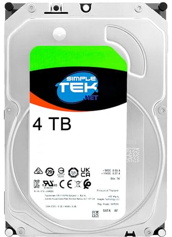 SIMPLETEK - Hard Disk Interno 4 TB 3.5 SATA III, 5900 RPM, Tecnologia CMR - Progettato per Sistemi NAS e RAID 24/7