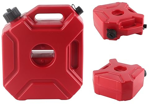 Tbest Tanque 5L de Gran Capacidad Portátil ABS Rojo Contenedor de Almacenamiento de Gasolina para Coches Motocicletas UTV ATV Vehículos Todoterreno (sin Soporte)