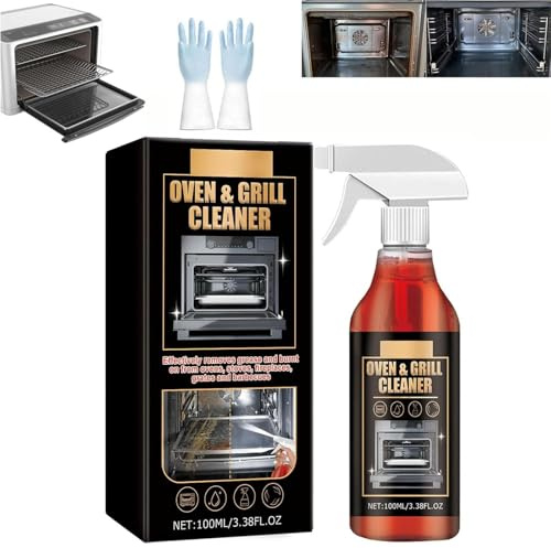 Oven Cleaner Heavy Duty Spray,Heavy Duty Oven and Grill Cleaner Spray,Kitchen Heavy Oil Cleaner Sprays,All Purpose Kitchens Heavy Oil Cleaning Agent for Microwave,Countertops,Ovens (1Pcs)