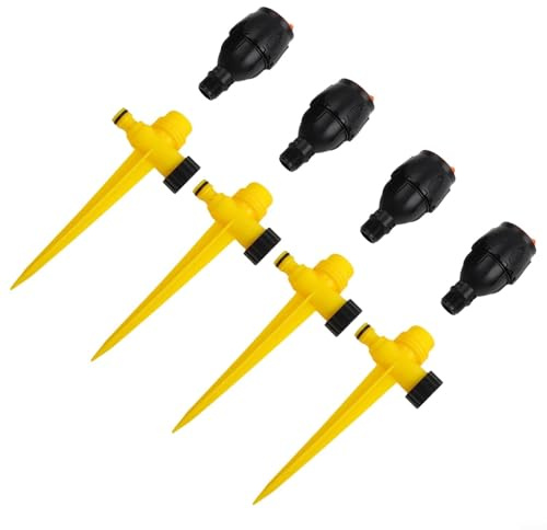 Jotekonoby Lot de 4 arroseurs de pelouse de jardin - Arroseurs rotatifs à 360° en plastique ABS pour une irrigation agricole efficace