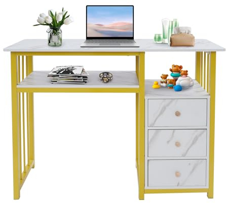 Uñas escritorio mesa de manicura con 3 cajones y espacio de almacenamiento, salón de belleza y salón de belleza, diseño moderno, capacidad de carga 30 kg, profesional, para escritorio de estudio de