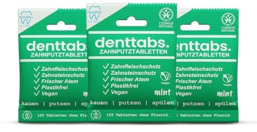 Denttabs mint utan fluor 3 x 125 st.