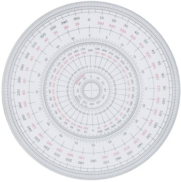 Uchida Drawing Instrument 1-822-0000 Uchida Drafting Instrument Total Circular Protractor, 4.7 inches (12 cm)