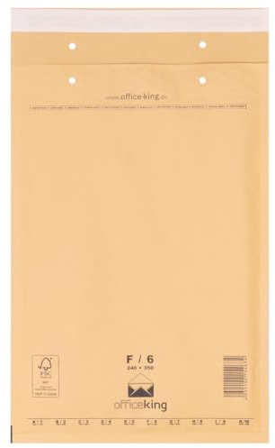 OfficeKing 50 x Luftpolstertaschen Gr. F/6 (240x350 mm) DIN A4+ BRAUN - Marken-Qualität