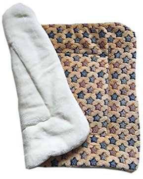 LissomPlume waschbare Sommerhaustiermatte Haustierdecke Hundedecke Katzendecke Tierdecke Hundebett - gelb Stern 55*70