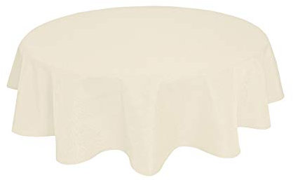 Tischdecke Leinenoptik Leinen Lotuseffekt Wasserabweisend Lotus Rund Ø140 Champagner