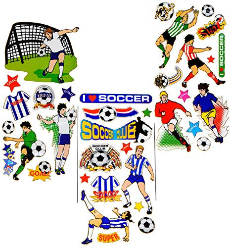alles-meine.de GmbH 55 TLG. Set Aufkleber/Sticker - Fußball & Fußballspieler - selbstklebend/beschichtet & wasserabweisend - für Jungen - Ballsport Stickerset Kinder - z.B. f..