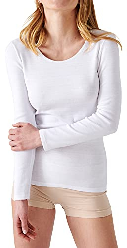 Damart Camiseta de Manga Larga de canalé Fino Thermolactyl Blanco L