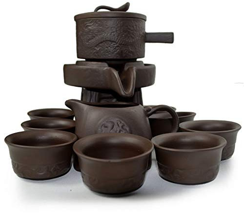 YXHUPOT Teiera 11 pz/set Pot Cup Chinese Gongfu Tea Semi-Automatic macina (nero)