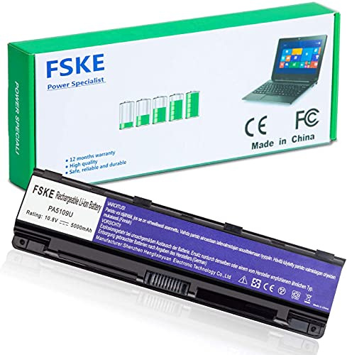 FSKE® Laptop-Akku Toshiba PA5109U-1BRS PABAS272 5000 mAh 10,8 V für Toshiba Satellite C50 C50D C50t C55 C55D C55t C70 C70D C75 C75D L70 C50-A C50D-A C55D-A
