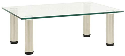 Tidyard Mobile Mobiletto Porta TV in Vetro Temperato,Alza Schermo in Vetro Temperato Trasparente 40x35x17 cm,Porta TV in Vetro,Mobile TV in Vetro,Tavolino Porta TV in Vetro,Rialzo TV in Vetro