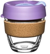 KeepCup Tasse à café réutilisable – Verre trempé et liège naturel, S 8 oz/227 ml – Clair de lune