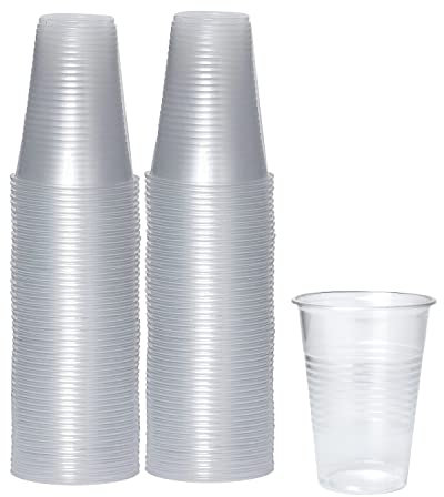 PAMI 9oz Clear Plastic Cups [Pack of 80] - Disposable Drinking Glasses Bulk - BPA-Free Party Cups For Iced Tea, Smoothies, Jello, Punch, Cocktails & Cold Drinks- Throw-Away Mouthwash, Bathroom Cups