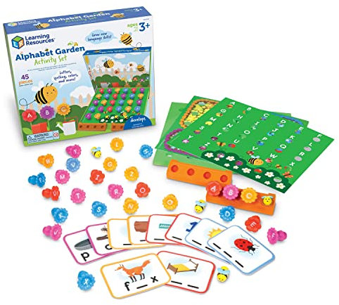 Learning Resources Alphabet-Garten Aktivitätsset, Lernspiele für drinnen, Alphabet-Übungen für die Vorschule, Denkspielzeug für Kleinkinder, Vorschul-Lernspielzeug für Kleinkinder, 45 Teile, 3+