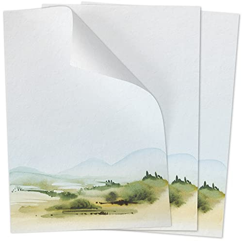 50 Blatt Briefpapier (A4) | Speisekarten | Aquarell Italienisch | edles Design Gastro-Papier | beidseitig bedruckt | für Gastronomie Restaurant Menukarten