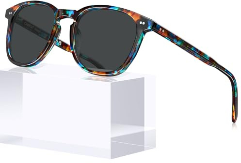 CARFIA Retro Polarized Sunglasses for Women Small and Medium Face UV Protection, Handcrafted Acetate Frame Sunnies CA5285
