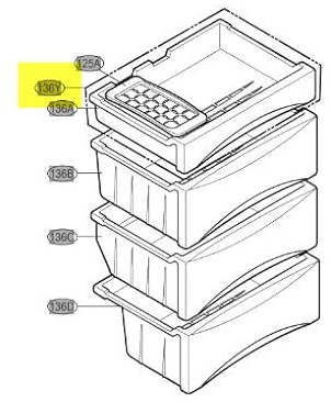 AJP34979904 Ice Cube Tray Drawer for LG Fridge