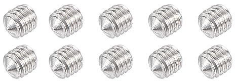 QUARKZMAN M4 x 4mm Innensechskant Madenschrauben x 50 Stück 304 Edelstahl Kegelkopf Madenschrauben für Türgriffe Leuchten, [Silberton]