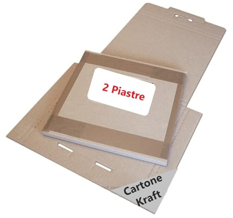 10 - Scatole di cartone Kraft + due piastre di rinforzo per spedire (3) dischi LP/12