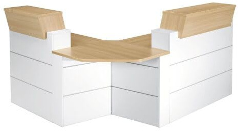 Banque d'accueil haute droite L 120 x H 110 cm - Sunday - chêne clair
