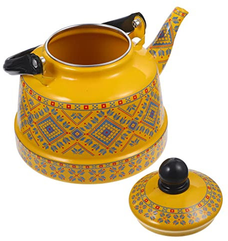 1 pc Bouilloire Cafetière De Voyage Théière Turque Cafetière En Acier Inoxydable Costume Enfant Théière En Porcelaine Poêle Théière Décor De Voyage Théière À Gaz Émail Bouteille D'eau En Acier Inox