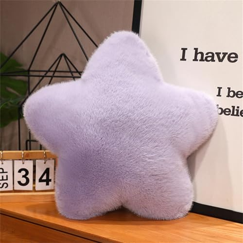 45 cm Kuschelkissen Kinder Sternkissen, Weiche Flauschige Zierkissen Sofakissen Mond Dekokissen Plüschkissen für Baby Kinder Erwachsene (Violetter Stern)