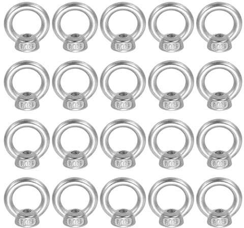 MECCANIXITY 20 Pcs M6 Lifting Eye Nut Stainless Steel Ring Shape Female Thread Nuts Fastener