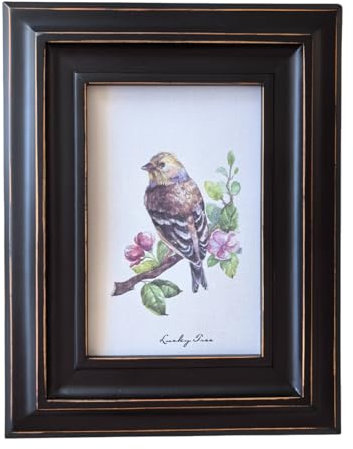 Wavedolphin® Cadre Photo,Cadre Vintage en Bois Massif Naturel et Verre,Cadre Photo 10x15