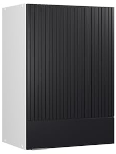 Vicco Hängeschrank Fame-Line, Schwarz gestreift, 50 cm | MDF-Front · Soft-Close · 2 Einlegeböden · Metallgriffe · ✓ Praktischer Stauraum